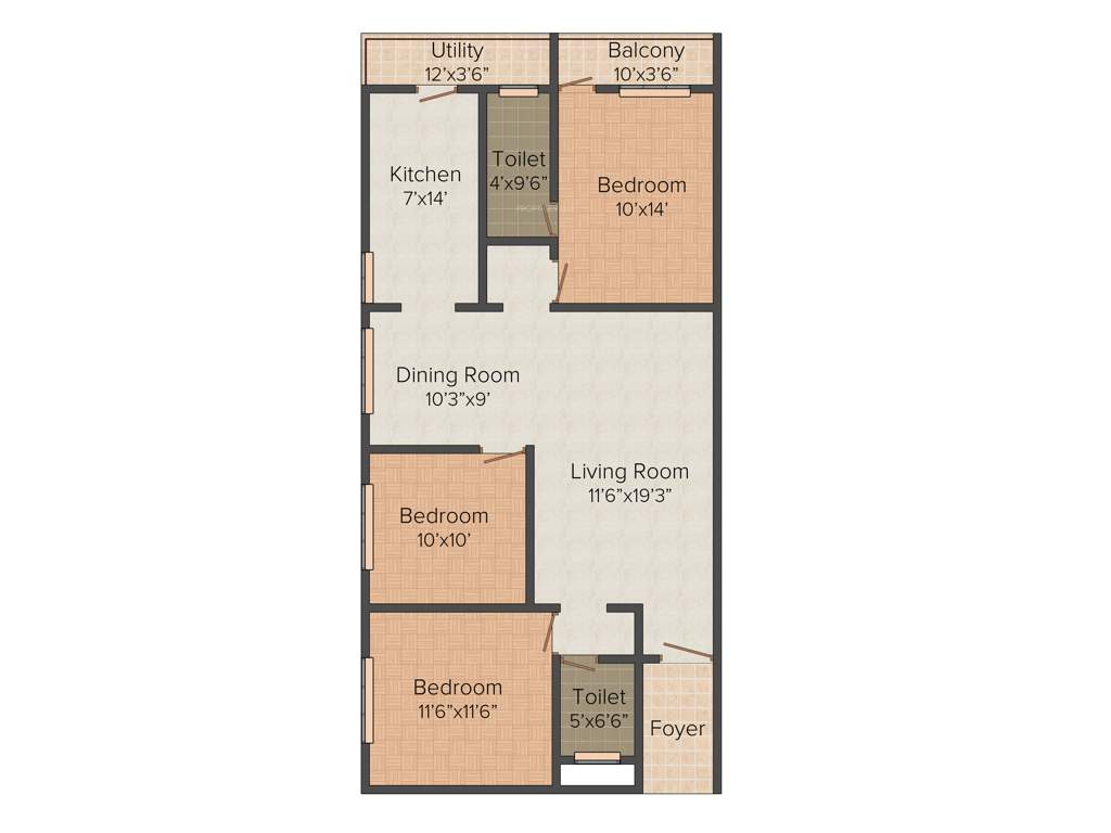 Shivaganga Eshaan (3BHK+2T (1,365 sq ft) 1365 sq ft)