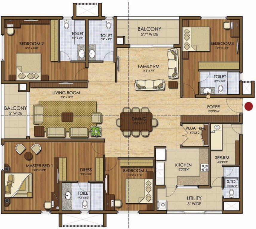 Prestige Ivy League (4BHK+4T (3,031 sq ft) + Servant Room 3031 sq ft)