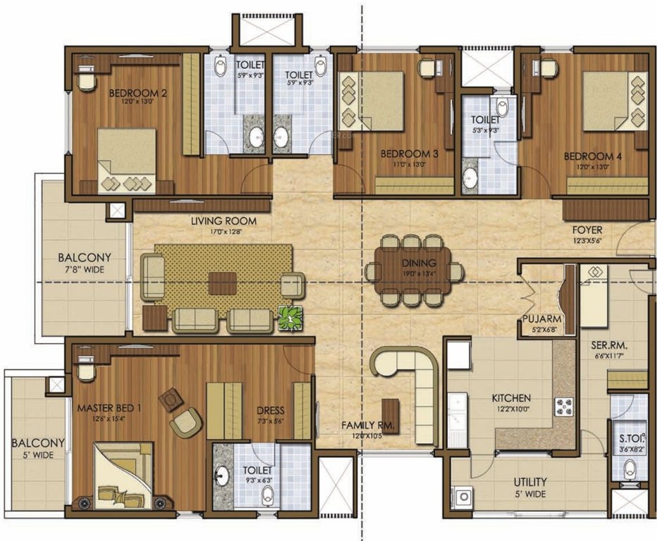 Prestige Ivy League (4BHK+4T (3,101 sq ft) + Pooja Room 3101 sq ft)
