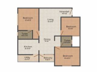 Shivaganga Temple Green (3BHK+2T (1,210 sq ft) 1210 sq ft) Shivaganga Temple Green (3BHK+2T (1,210 sq ft) 1210 sq ft)