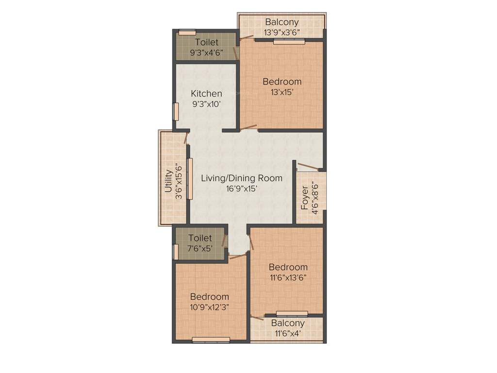 Shivaganga Parkview (3BHK+2T (1,465 sq ft) 1465 sq ft)