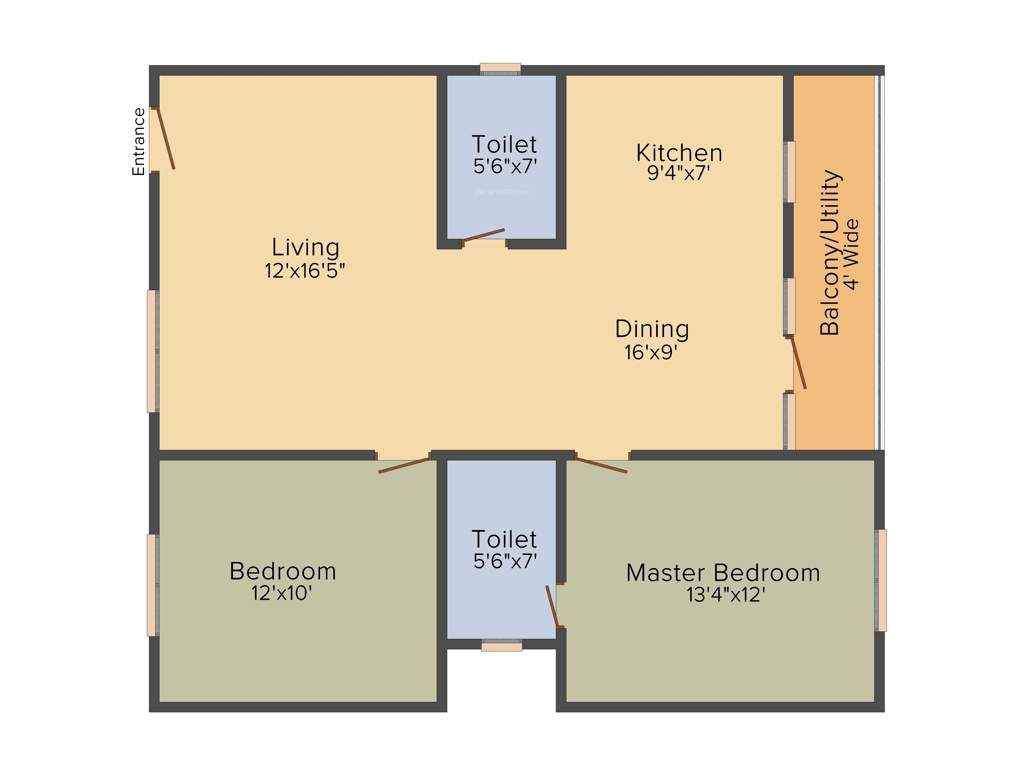 Subhodayaraga Laurus (2BHK+2T (1,243 sq ft) 1243 sq ft)
