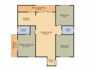 Subhodayaraga Laurus (3BHK+2T (1,612 sq ft) 1612 sq ft) Subhodayaraga Laurus (3BHK+2T (1,612 sq ft) 1612 sq ft)