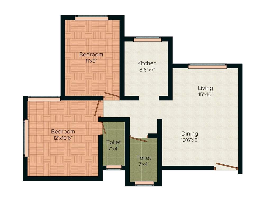 Neelsidhi Morya (2BHK+2T (815 sq ft) 815 sq ft)