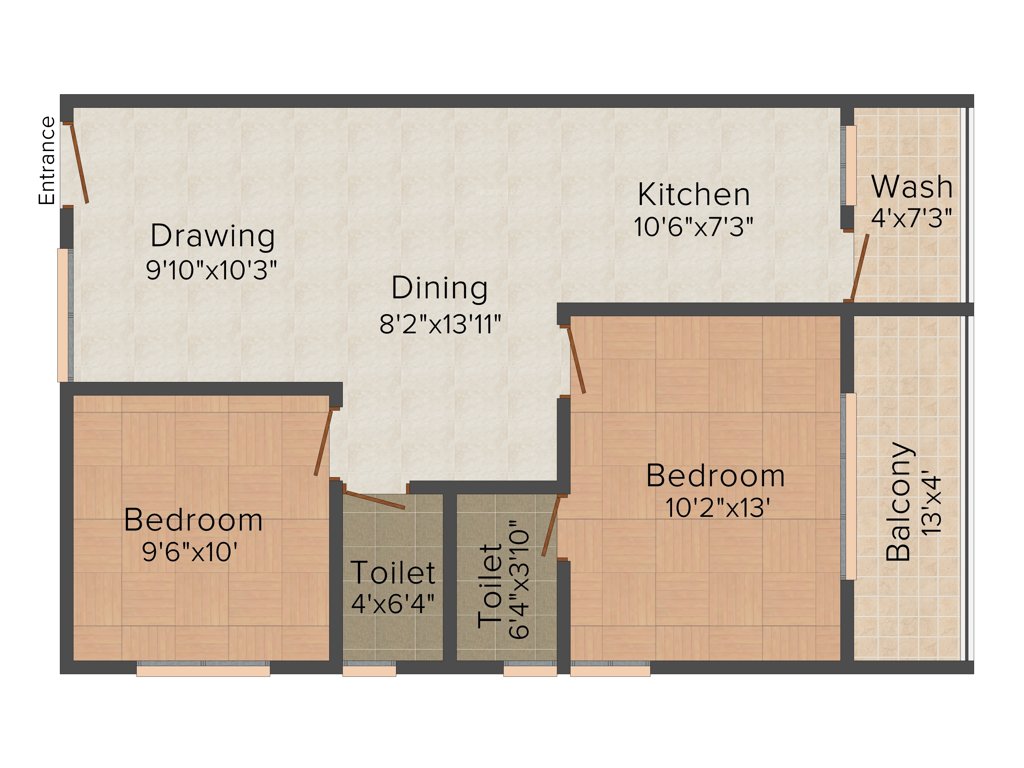 Raghavendra Ri Elegance (2BHK+2T (1,092 sq ft) 1092 sq ft)