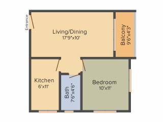 Vaishnavi Gardenia (1BHK+1T (610 sq ft) 610 sq ft) Vaishnavi Gardenia (1BHK+1T (610 sq ft) 610 sq ft)