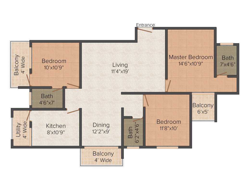 Red Palm Hills (3BHK+3T (1,500 sq ft) 1500 sq ft)