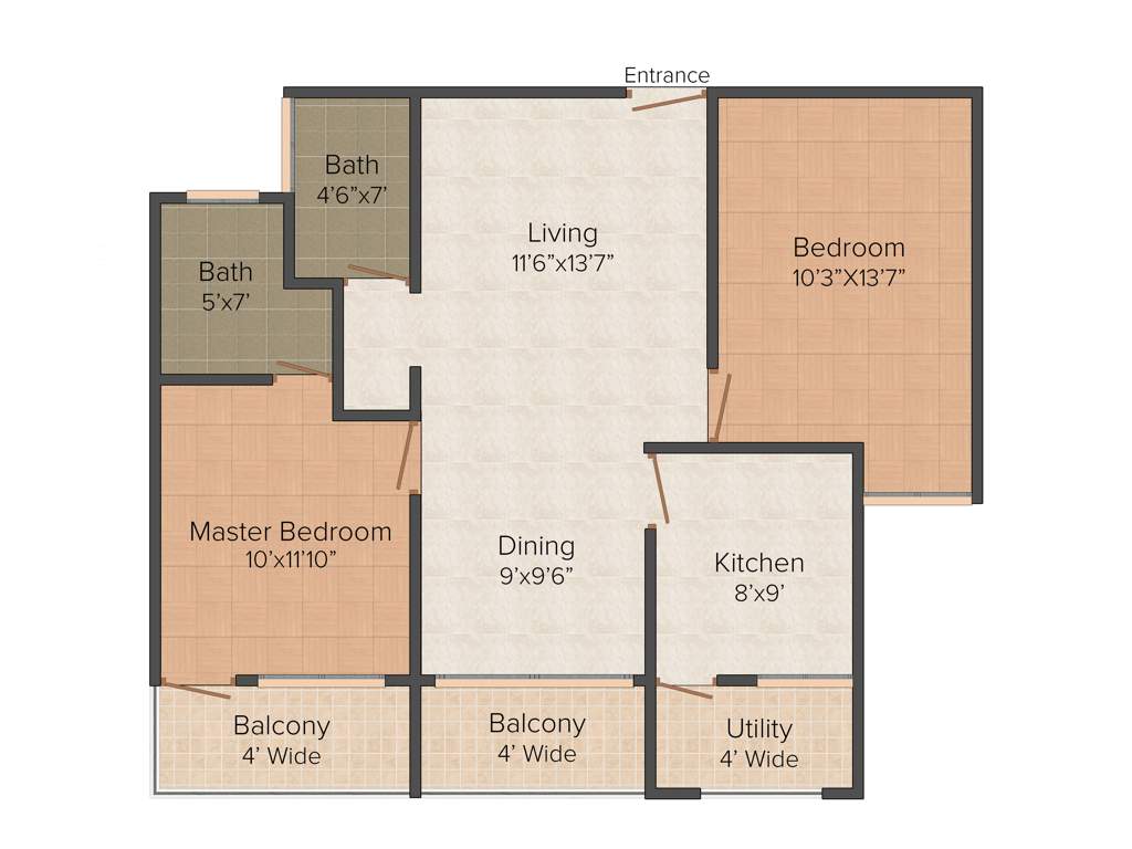 Red Palm Hills (2BHK+2T (1,050 sq ft) 1050 sq ft)
