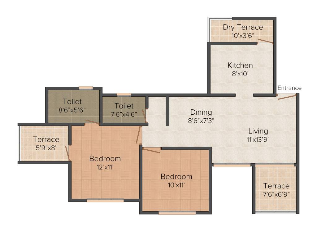 Gobind Ganesh Imperia (2BHK+2T (940 sq ft) 940 sq ft)