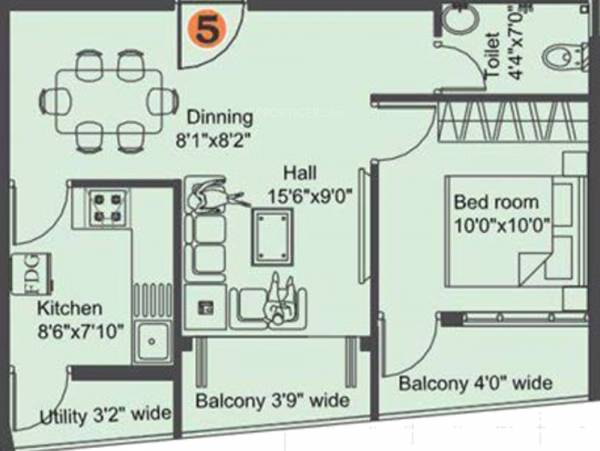 Hindustan Icon Tower (1BHK+1T (700 sq ft) 700 sq ft)