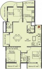 Hindustan Icon Tower (3BHK+3T (1,565 sq ft) 1565 sq ft)