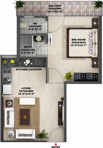AVL AVL 36 (1BHK+1T (337 sq ft) 337 sq ft)