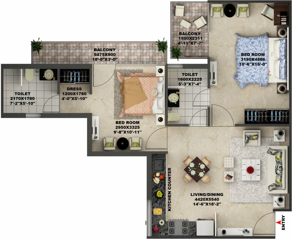 AVL AVL 36 (2BHK+2T (635 sq ft) 635 sq ft)