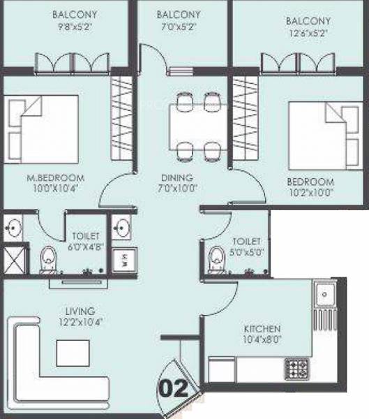 K2 Builders and Realtors Aqua (2BHK+2T (1,022 sq ft) 1022 sq ft) K2 Builders and Realtors Aqua (2BHK+2T (1,022 sq ft) 1022 sq ft)