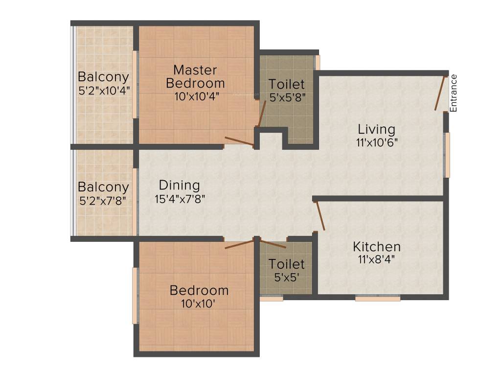 K2 Builders and Realtors Aqua (2BHK+2T (937 sq ft) 937 sq ft)