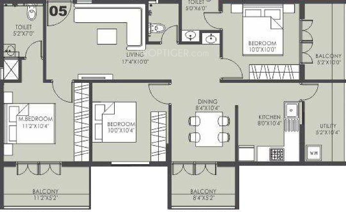 K2 Builders and Realtors Aqua (3BHK+3T (1,329 sq ft) 1329 sq ft)