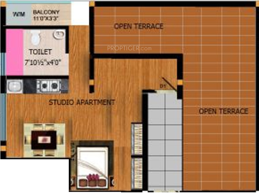 Aditya Srinivas Srichakra (1BHK+1T (990 sq ft) 990 sq ft)