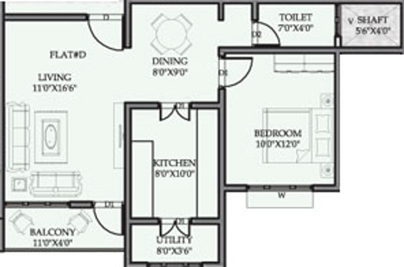 Mandavi Prince Palace (1BHK+1T (789 sq ft) 789 sq ft)