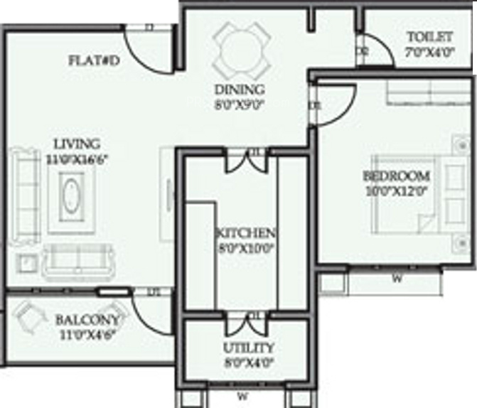 Mandavi Prince Palace (1BHK+1T (802 sq ft) 802 sq ft)