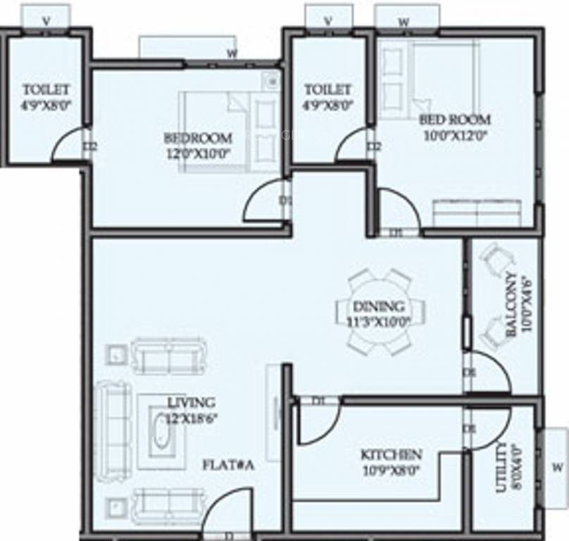 Mandavi Prince Palace (2BHK+2T (1,152 sq ft) 1152 sq ft)