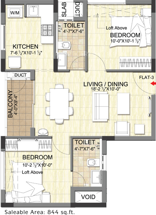 DRA Pristine Pavilion (2BHK+2T (844 sq ft) 844 sq ft) DRA Pristine Pavilion (2BHK+2T (844 sq ft) 844 sq ft)