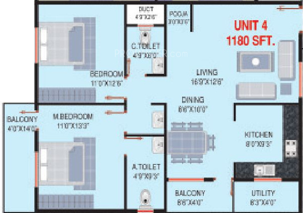 Lakvin Sankranti Residency (2BHK+2T (1,180 sq ft) 1180 sq ft)