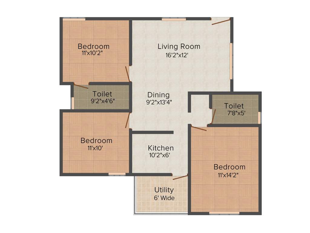 PanaCea Golden Nest (3BHK+3T (1,297 sq ft) 1297 sq ft)
