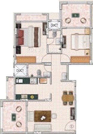 Neelsidhi Sidhi Emerald (2BHK+2T (1,121 sq ft) 1121 sq ft)