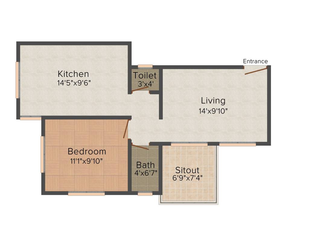 Bhavik Aqua (1BHK+1T (660 sq ft) 660 sq ft)