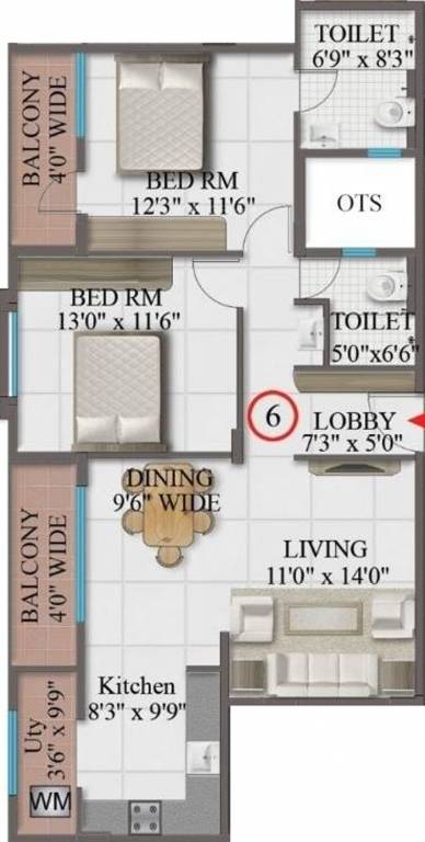 SLV Spandana (2BHK+2T (1,257 sq ft) 1257 sq ft) SLV Spandana (2BHK+2T (1,257 sq ft) 1257 sq ft)