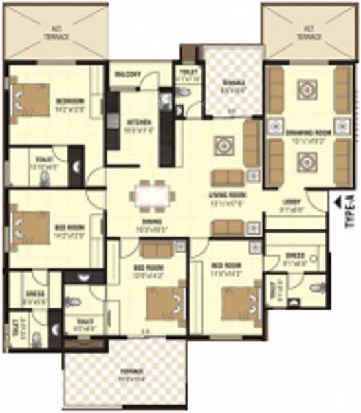 Nanik A Square (4BHK+5T (2,834 sq ft) 2834 sq ft)