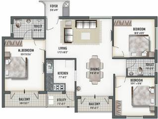 South India SIS Queenstown (3BHK+2T (1,263 sq ft) 1263 sq ft) South India SIS Queenstown (3BHK+2T (1,263 sq ft) 1263 sq ft)