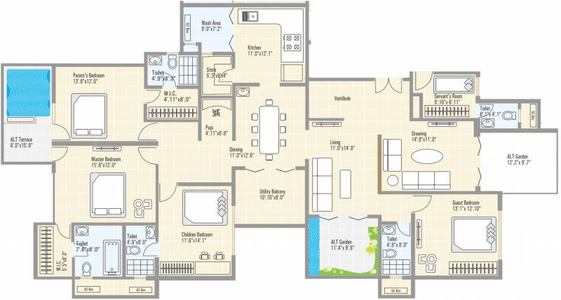 Ramdeo Arise (4BHK+5T (3,306 sq ft) + Servant Room 3306 sq ft)