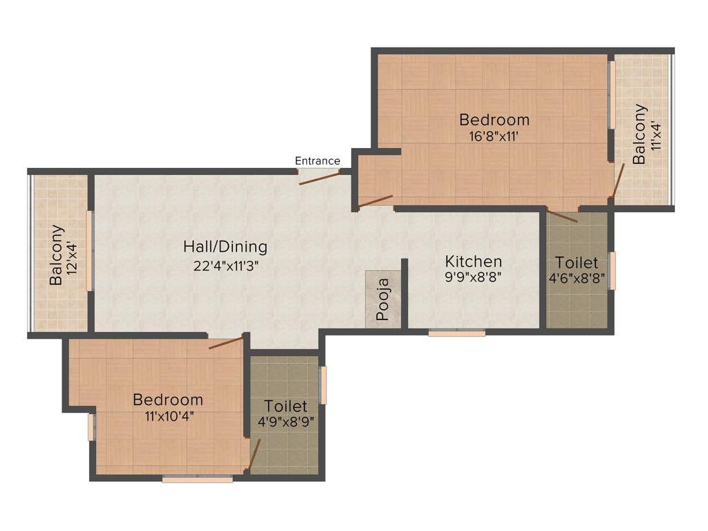 Saroj Vilva (2BHK+2T (1,103 sq ft) 1103 sq ft)