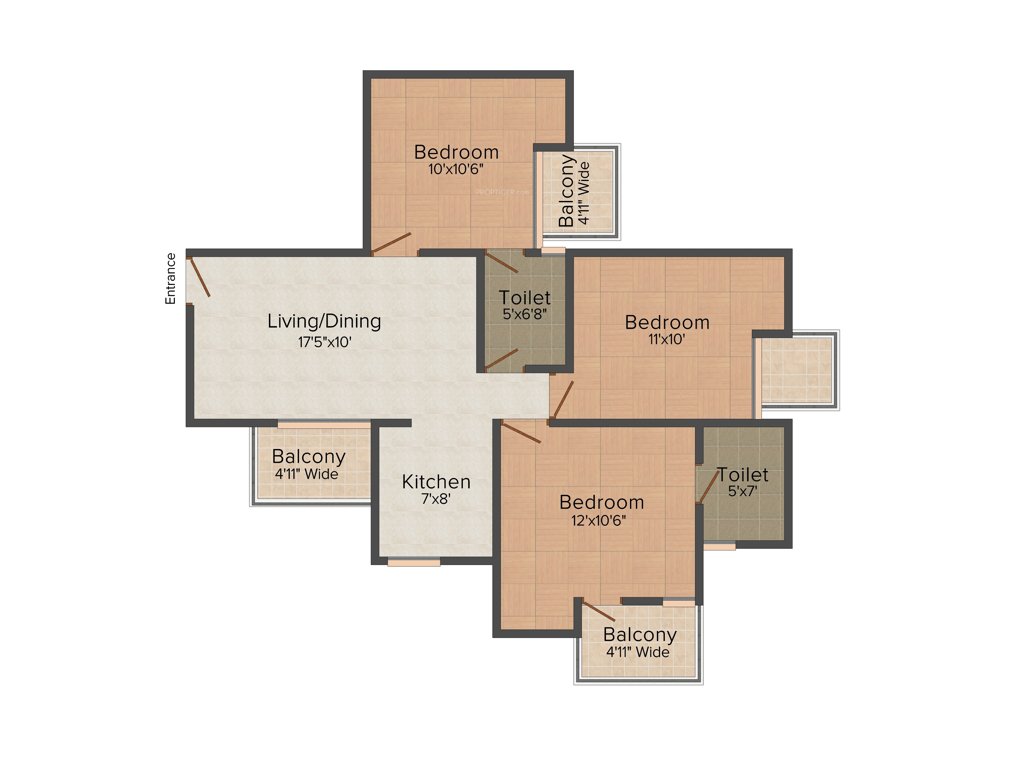 Amrapali Enchante (3BHK+2T (1,150 sq ft) 1150 sq ft)