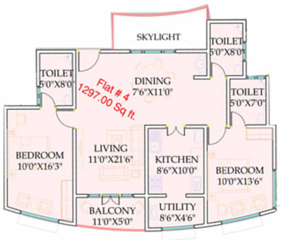 Mandavi Acropolis (2BHK+3T (1,279 sq ft) 1279 sq ft)