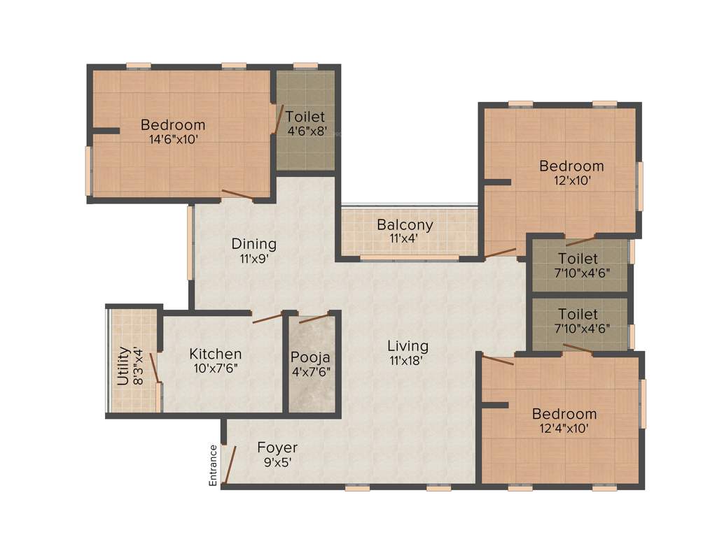 Nu Sree Nivas (3BHK+3T (1,473 sq ft) 1473 sq ft)