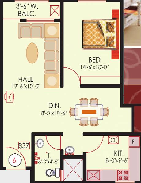 Sai Yashodham (1BHK+1T (837 sq ft) 837 sq ft) Sai Yashodham (1BHK+1T (837 sq ft) 837 sq ft)