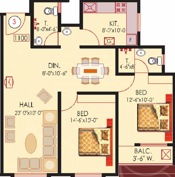 Sai Yashodham (2BHK+2T (1,100 sq ft) 1100 sq ft) Sai Yashodham (2BHK+2T (1,100 sq ft) 1100 sq ft)