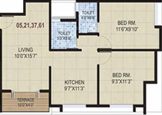Jay Vijay Galaxy (2BHK+2T (818.31 sq ft) 818.31 sq ft)
