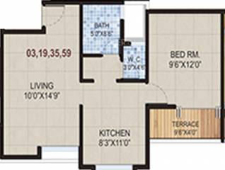 Jay Vijay Galaxy (1BHK+1T (623.67 sq ft) 623.67 sq ft)