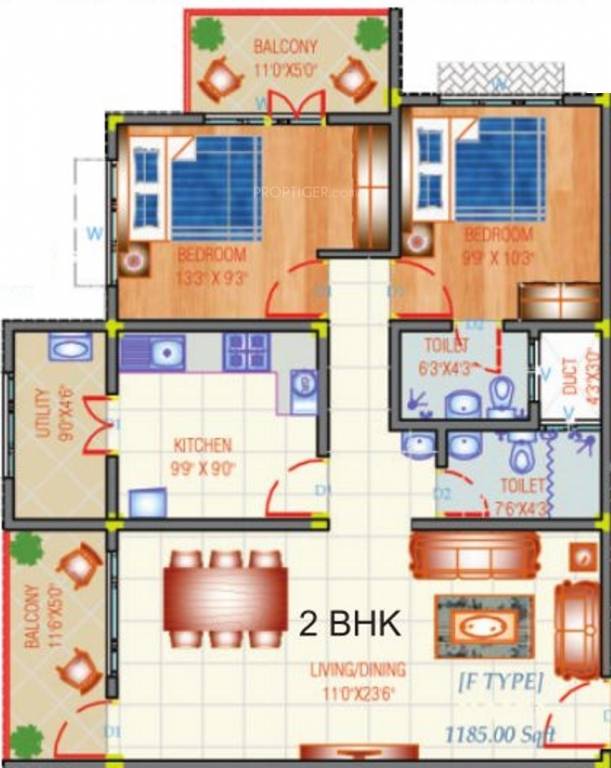 Nissi The Icon (2BHK+2T (1,185 sq ft) 1185 sq ft) Nissi The Icon (2BHK+2T (1,185 sq ft) 1185 sq ft)