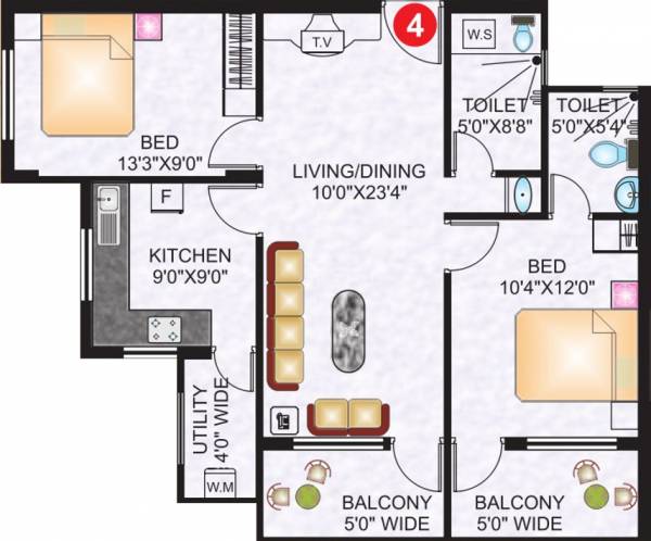 Vishwas Regency (2BHK+2T (1,000 sq ft) 1000 sq ft)