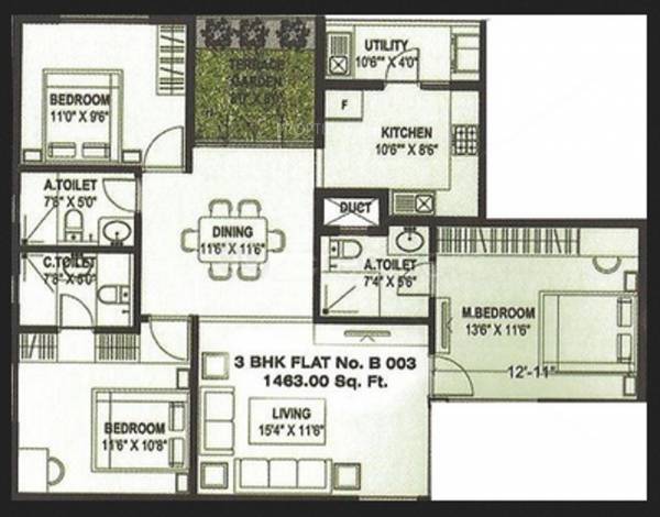 Star West Side Classic (3BHK+3T (1,463 sq ft) 1463 sq ft) Star West Side Classic (3BHK+3T (1,463 sq ft) 1463 sq ft)