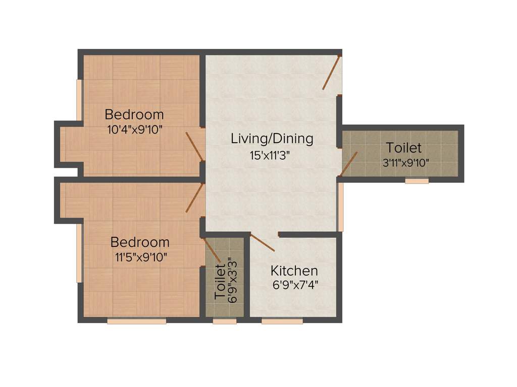 Orion Garden View (2BHK+2T (761 sq ft) 761 sq ft)