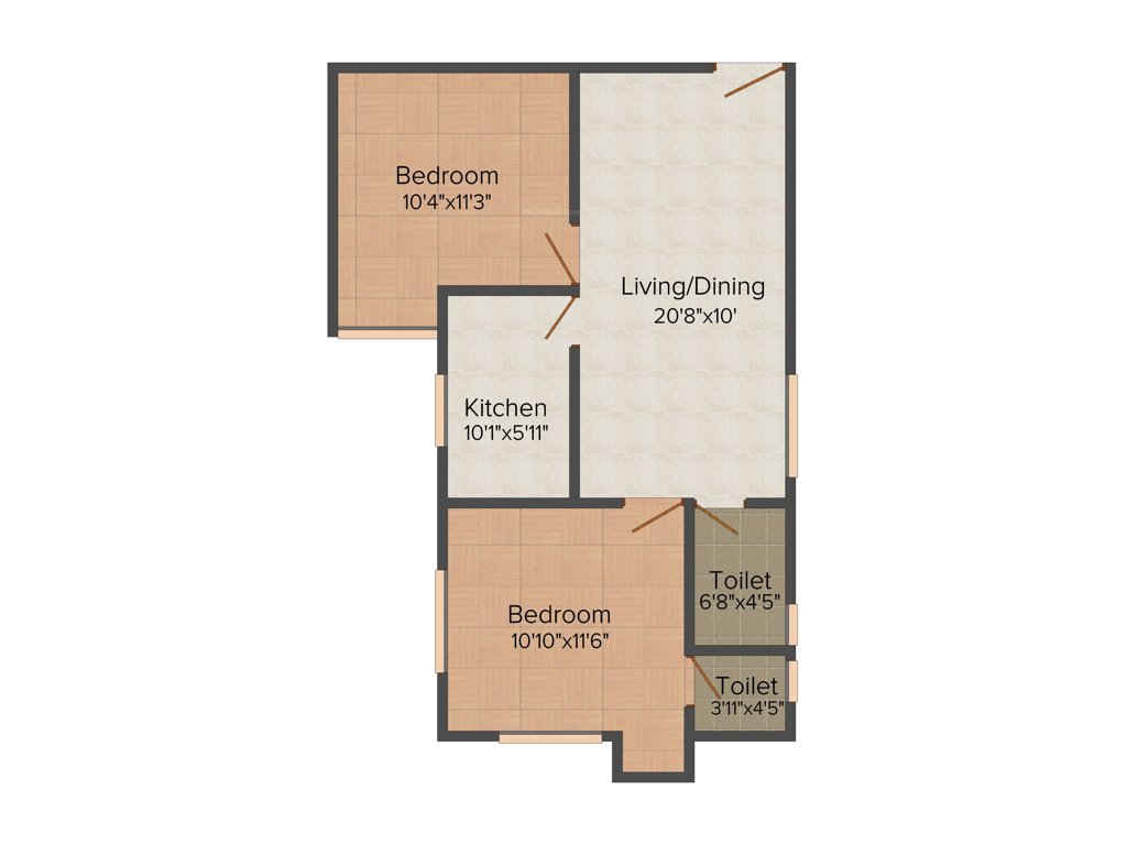 Orion Garden View (2BHK+2T (847 sq ft) 847 sq ft)