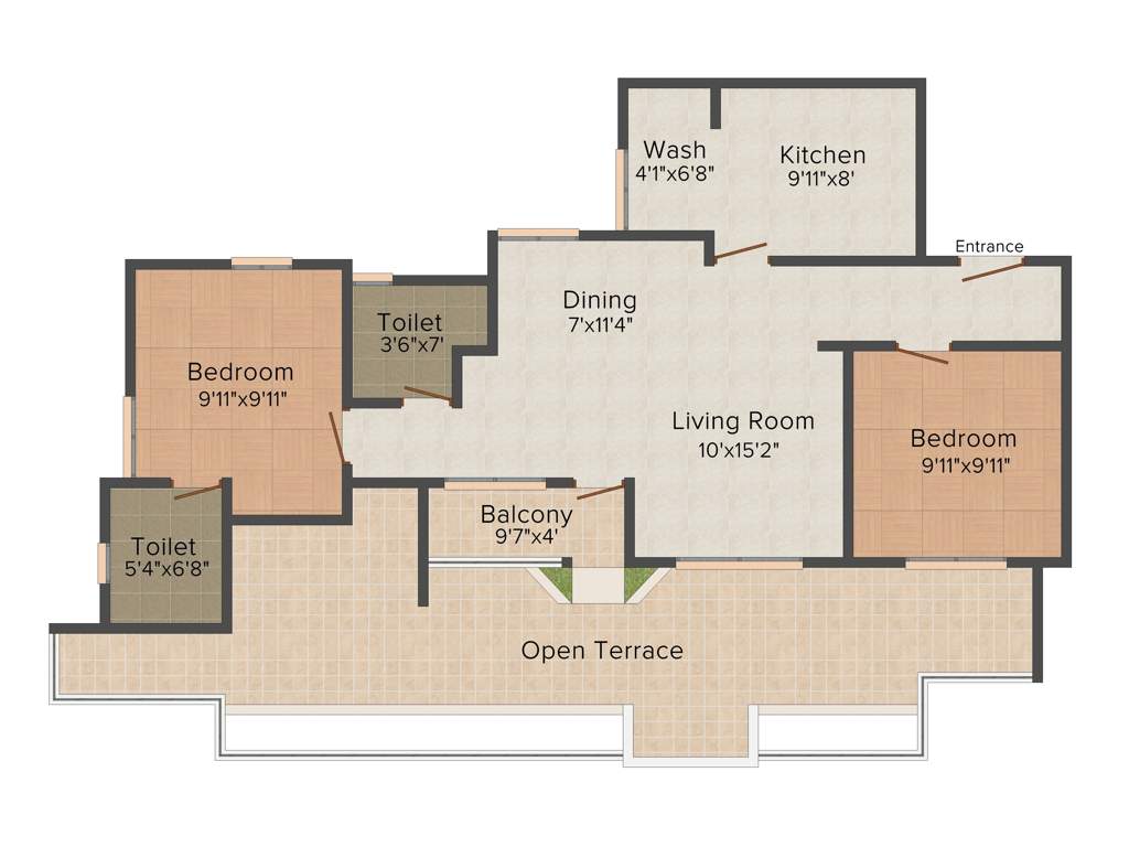 Manjooran Scarlet (2BHK+2T (1,061 sq ft) 1061 sq ft)