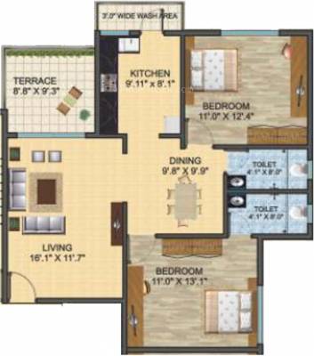 Ramdeo Ramdeo Awas (2BHK+2T (1,262 sq ft) 1262 sq ft) Ramdeo Ramdeo Awas (2BHK+2T (1,262 sq ft) 1262 sq ft)