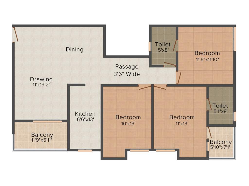 Ashiana Umang (3BHK+2T (1,490 sq ft) 1490 sq ft)