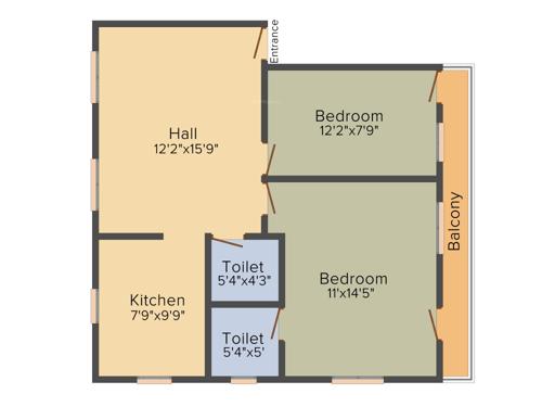 SUCCESS Prashanth Homes (2BHK+2T (886 sq ft) 886 sq ft)
